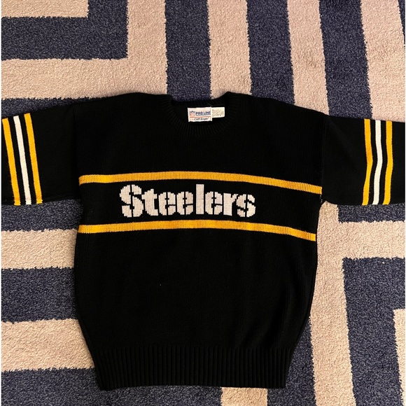 RARE VINTAGE 1980s Pittsburgh Steelers GB Cliff Engle Sweater NFL Football Large - Picture 2 of 9
